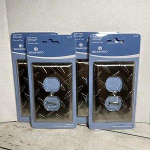Diamond Plate Wall Plate Satin Nickel BRAINERD # 662708 4 Pack